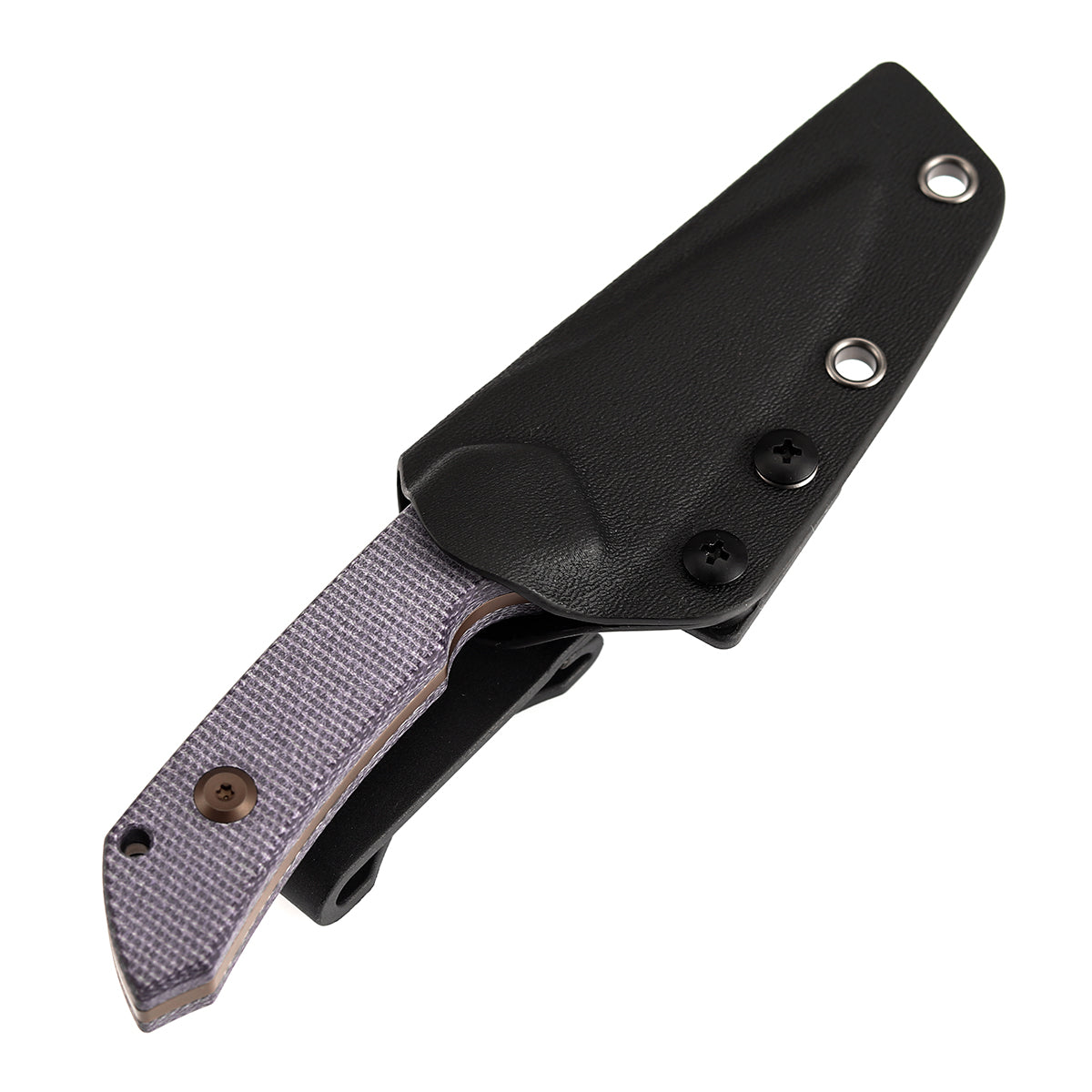 Kansept Fenrir G3034A5 purple micarta handle scales detail