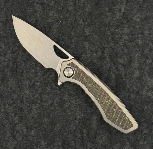 Gecko Customs Knifeworks Sikorae V2 â€“ MagnaCut Flipper w/ Titanium & Milled Flo Party Inlay