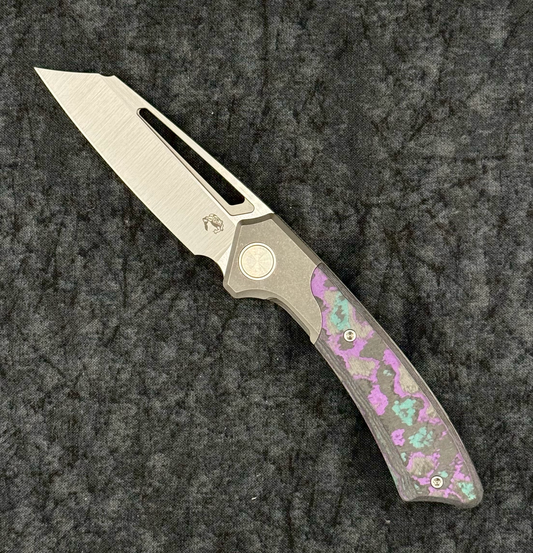 Gecko Customz Knifeworks Pictus Reg Bolster – 3.25" S90V Sheepsfoot Knife (Jazzy)