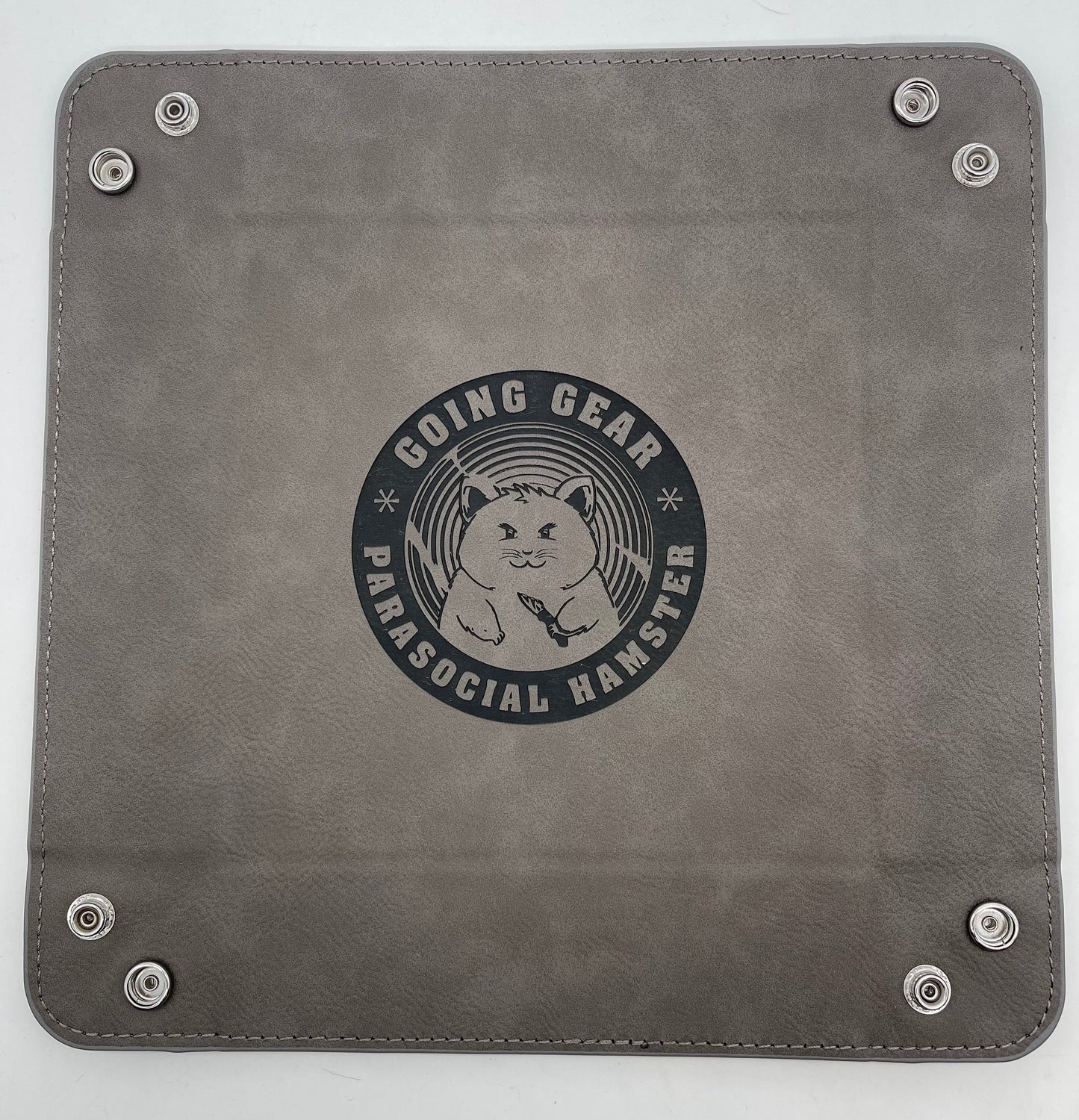 Leather Valet Tray Hamster Logo 6"x6"