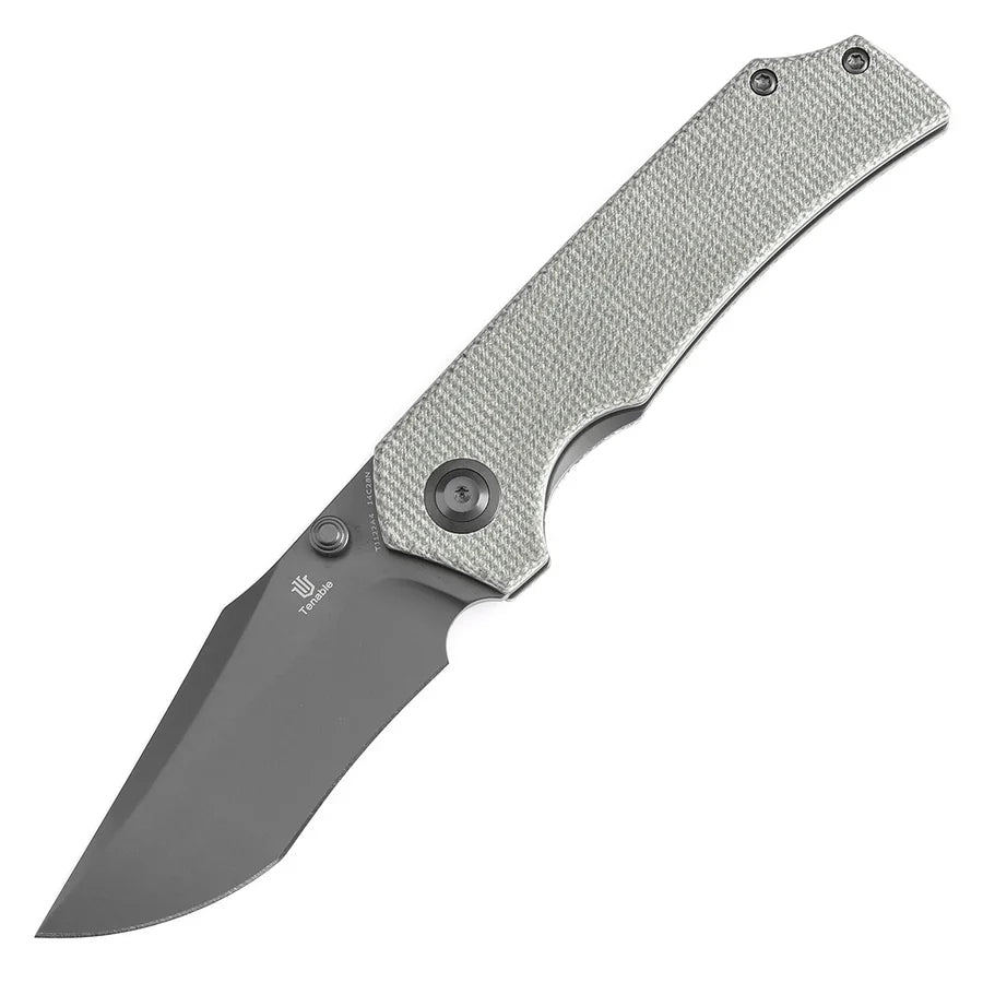 Tenable Fermi T1122A4 – 3.11" Gray TiCN-Coated 14C28N Blade, Green Micarta Handle with Liner Lock