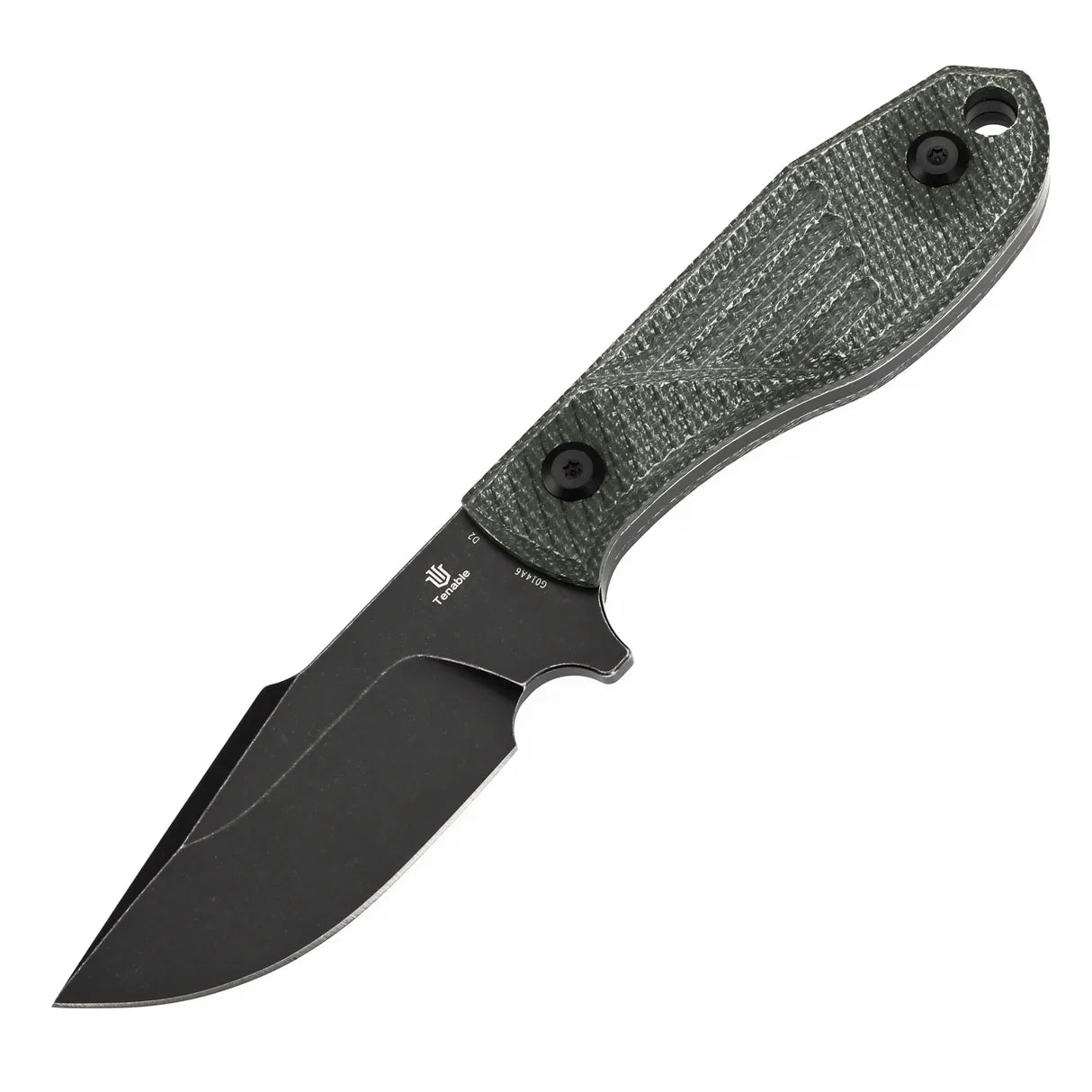 Tenable Tiny Dancer G014A6 – 3.17" Blackwash D2 Drop Point Blade, Green Micarta Handle, Fixed Blade EDC Knife – Designed by JB Stout