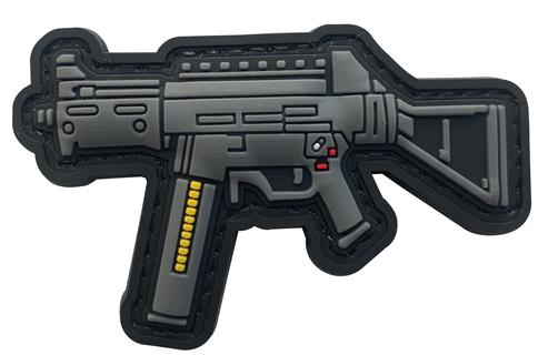 Submachine Gun Tactical Morale Patch GUN-ZDH front view – 2.87″ x 1.85″ compact SMG 3D PVC patch