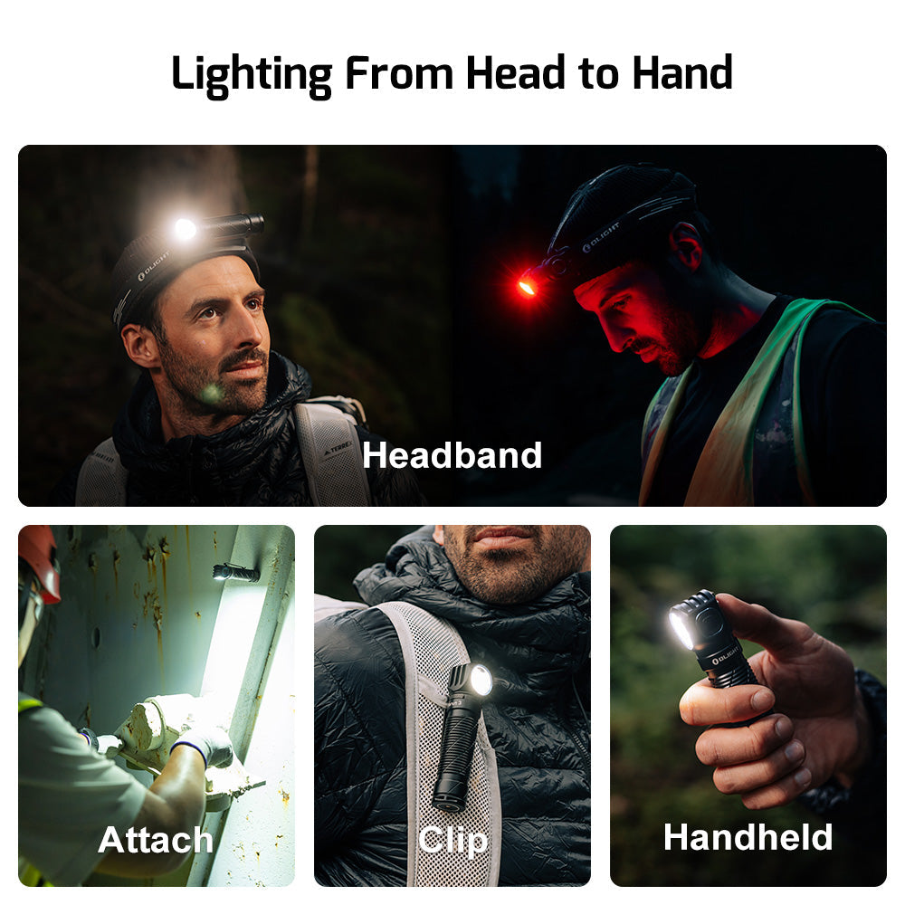 Olight Perun 3 – 3,000 Lumens, Right-Angle Rechargeable Headlamp, 21700 Magnetic Charging, White + Red Light