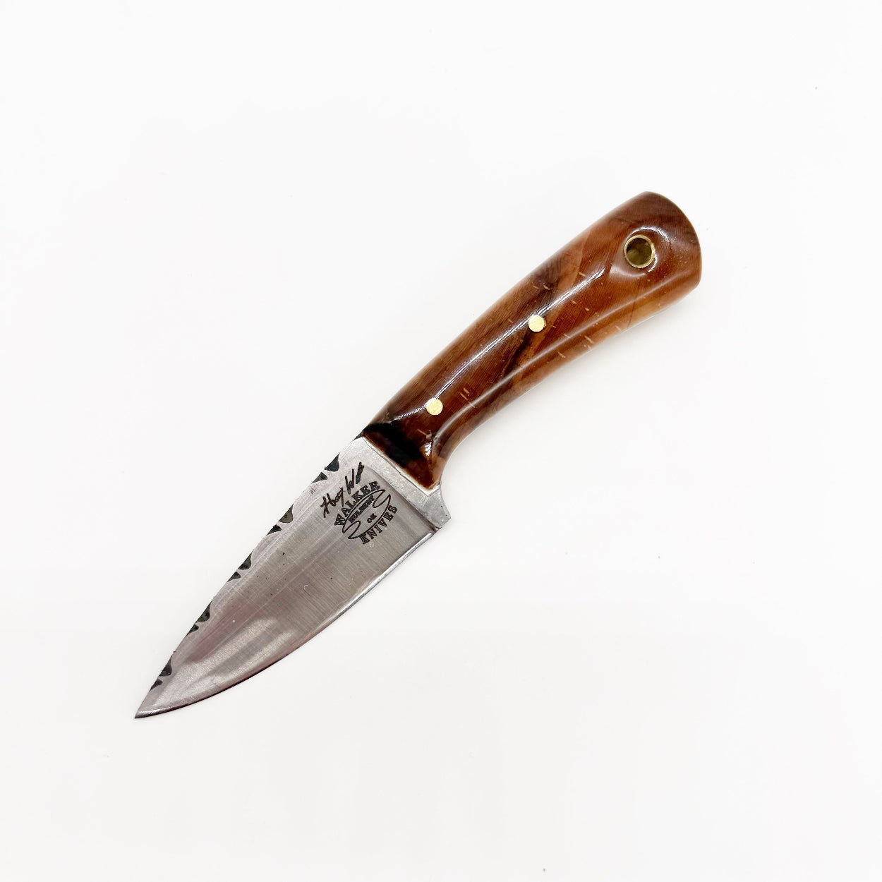 Henry Walker Knives Neck Knife – W2 Steel Maple Handle Handmade USA Fixed Blade