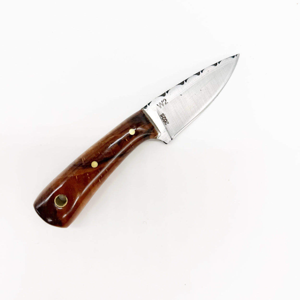 Henry Walker Knives Neck Knife – W2 Steel Maple Handle Handmade USA Fixed Blade