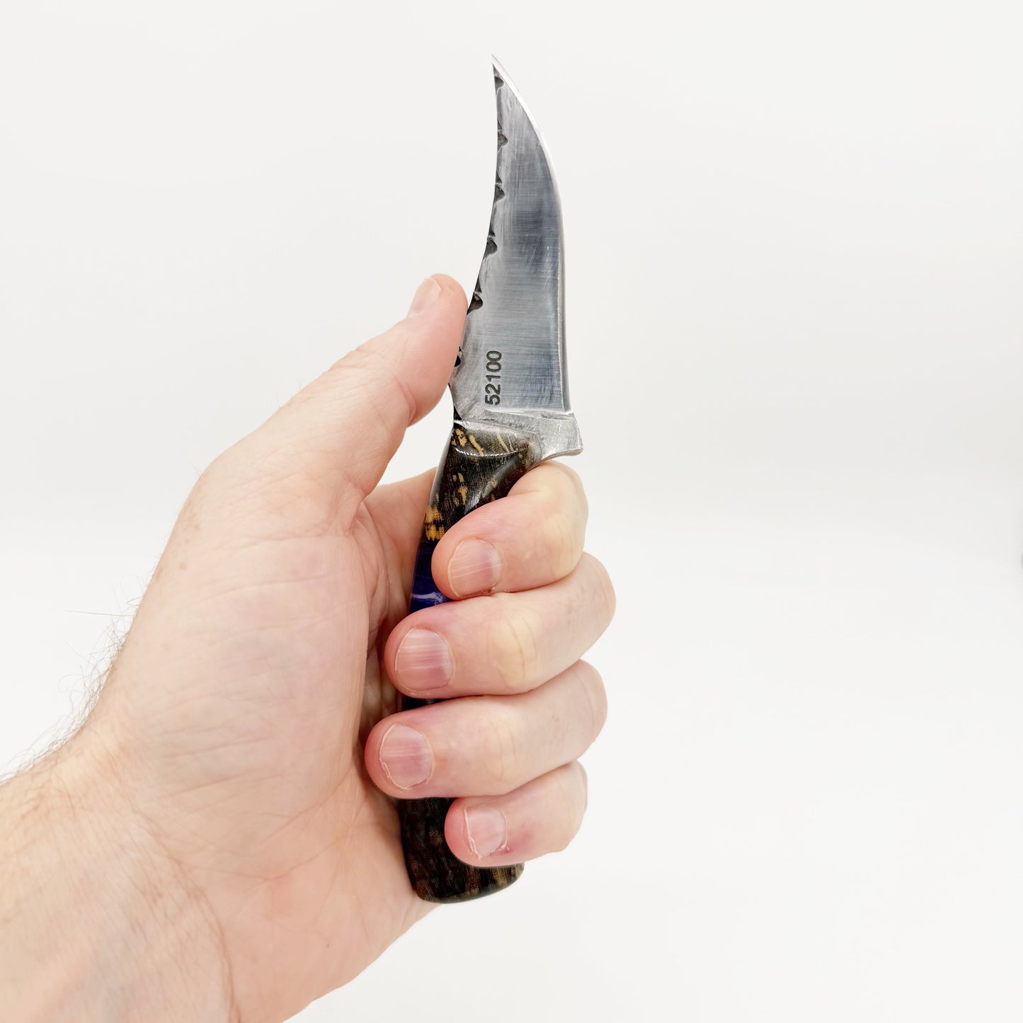 Henry Walker Knives OT – 52100 Steel Hackberry Handle Upswept Blade Handmade USA Fixed Blade Knife
