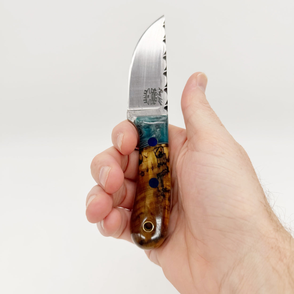 Henry Walker Knives Straight Back – 52100 Steel Hackberry Handle Handmade USA Fixed Blade Knife