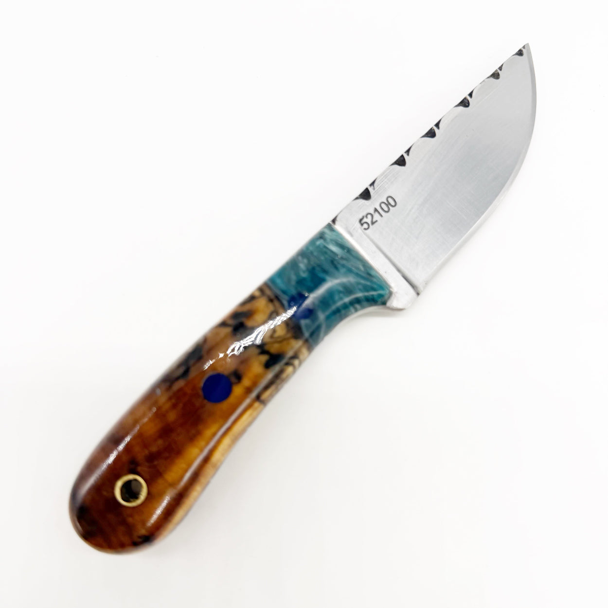 Henry Walker Knives Straight Back – 52100 Steel Hackberry Handle Handmade USA Fixed Blade Knife