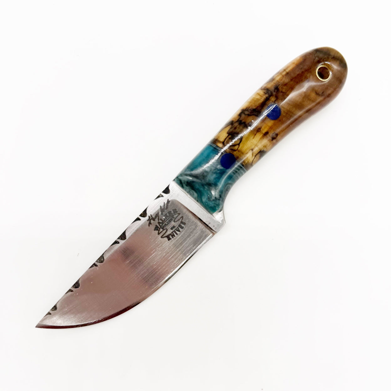 Henry Walker Knives Straight Back – 52100 Steel Hackberry Handle Handmade USA Fixed Blade Knife