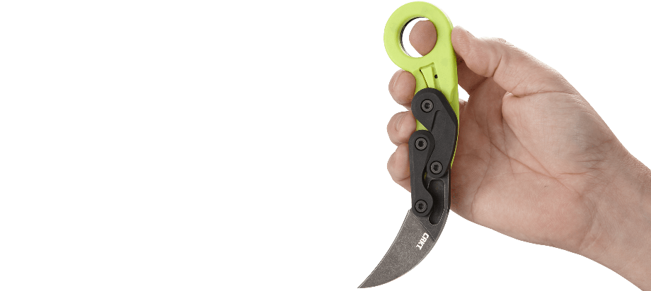 CRKT Provoke Zap Morphing Karambit Folding Knife Green Grivory Handles 2.47in Steel Blade - 4041G