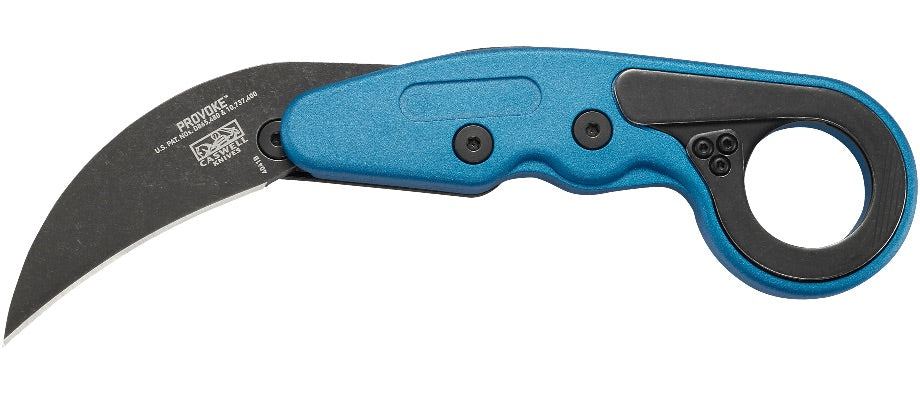 CRKT 4041B Provoke Blue Metallic Morphing Karambit Folding Knife Blue Handles 2.47in Steel Blade - 4041B