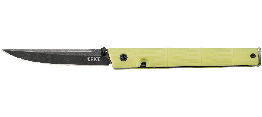 CRKT 7096YGK CEO Bamboo Handle Slim Folding Knife 3.11in 8Cr13MoV Steel Blade