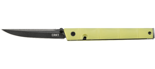 CRKT 7096YGK CEO Bamboo Handle Slim Folding Knife 3.11in 8Cr13MoV Steel Blade