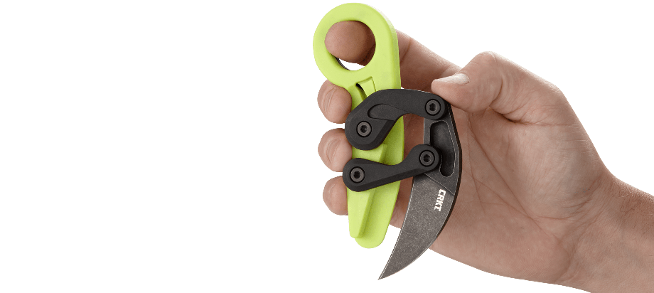 CRKT Provoke Zap Morphing Karambit Folding Knife Green Grivory Handles 2.47in Steel Blade - 4041G