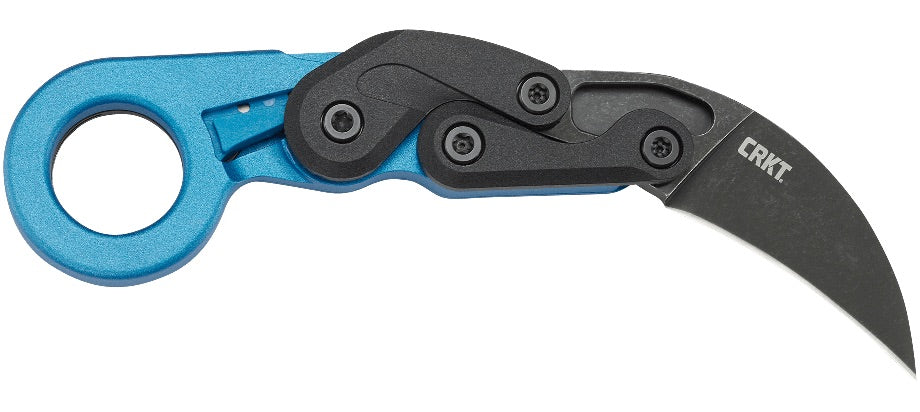 CRKT 4041B Provoke Blue Metallic Morphing Karambit Folding Knife Blue Handles 2.47in Steel Blade - 4041B