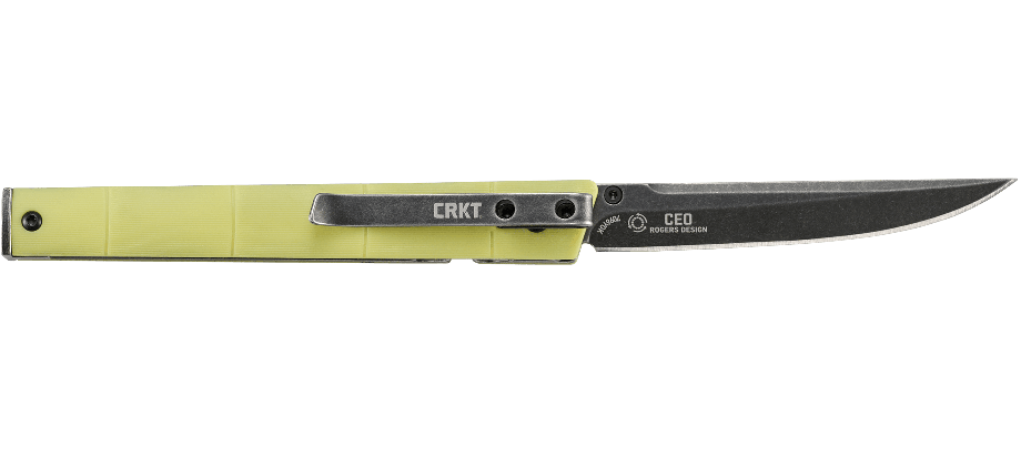 CRKT 7096YGK CEO Bamboo Handle Slim Folding Knife 3.11in 8Cr13MoV Steel Blade