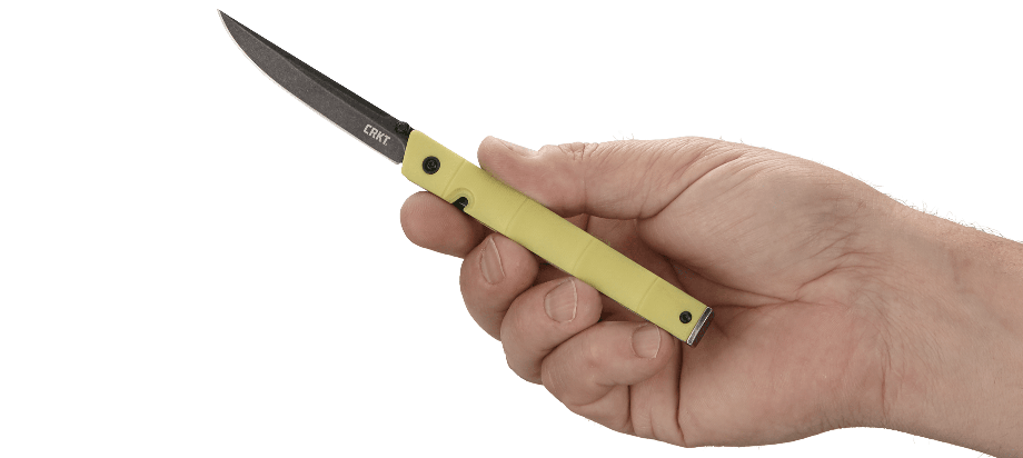 CRKT 7096YGK CEO Bamboo Handle Slim Folding Knife 3.11in 8Cr13MoV Steel Blade