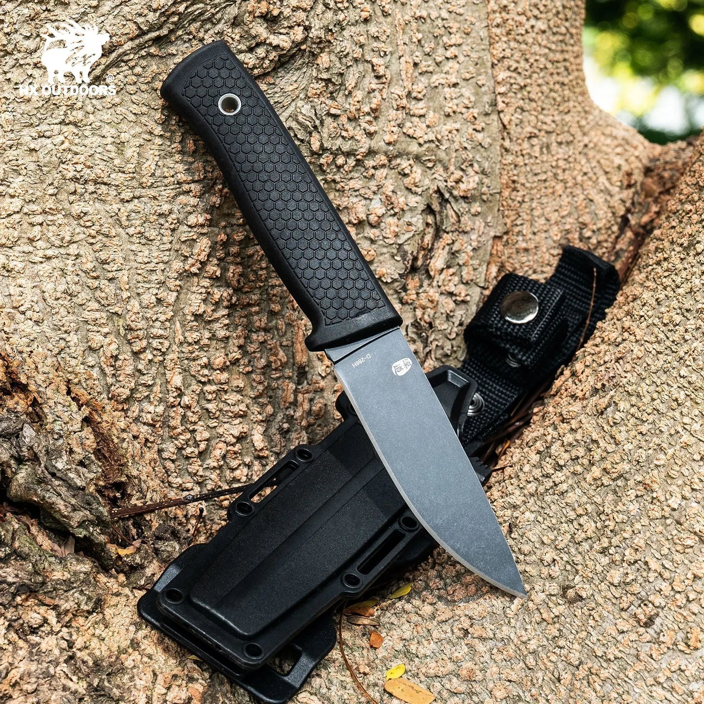 HX OUTDOORS Gorge Walker D-286H – 3.8" 7Cr17MoV Fixed Blade Knife with Black TPR Handle