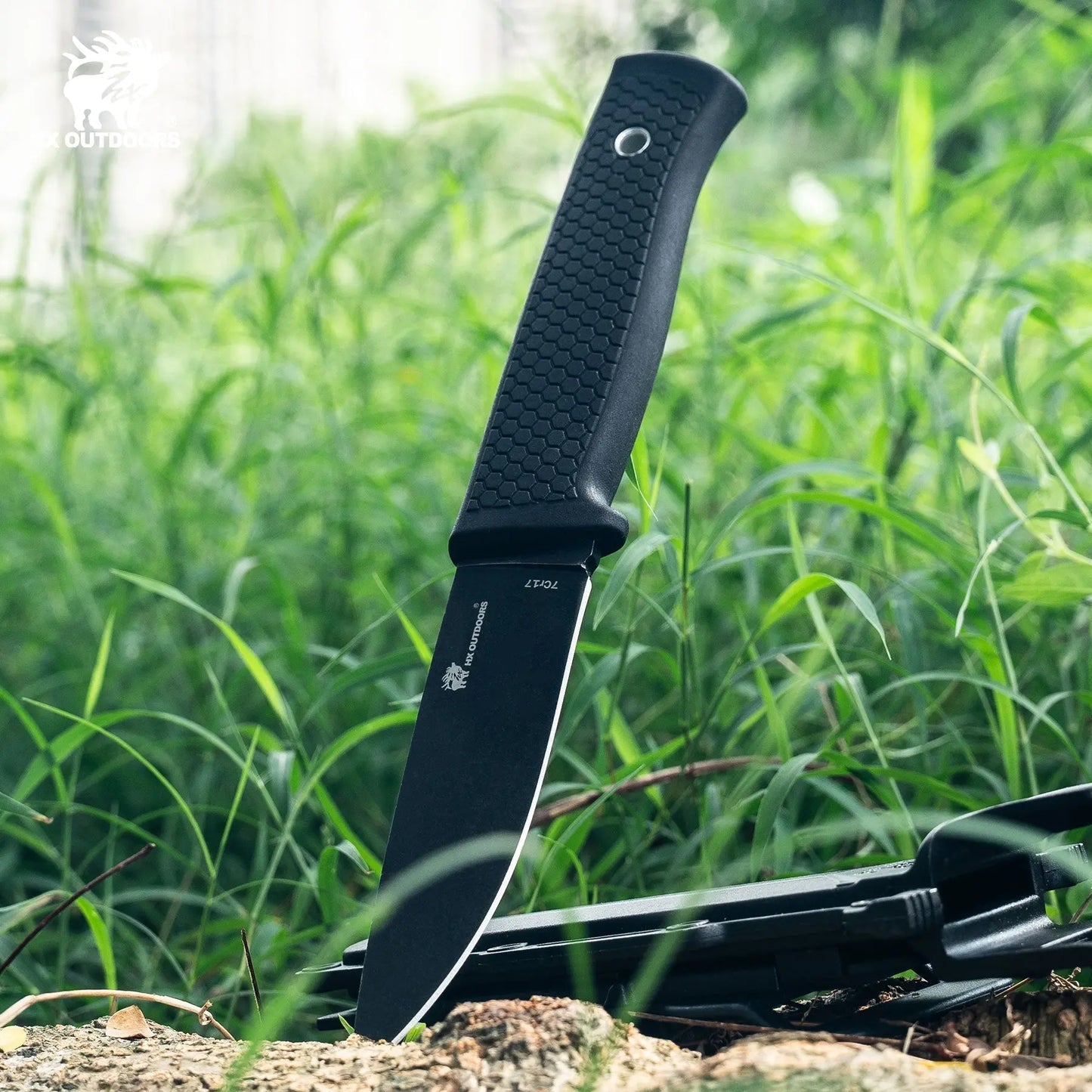 HX OUTDOORS Gorge Walker D-286H – 3.8" 7Cr17MoV Fixed Blade Knife with Black TPR Handle