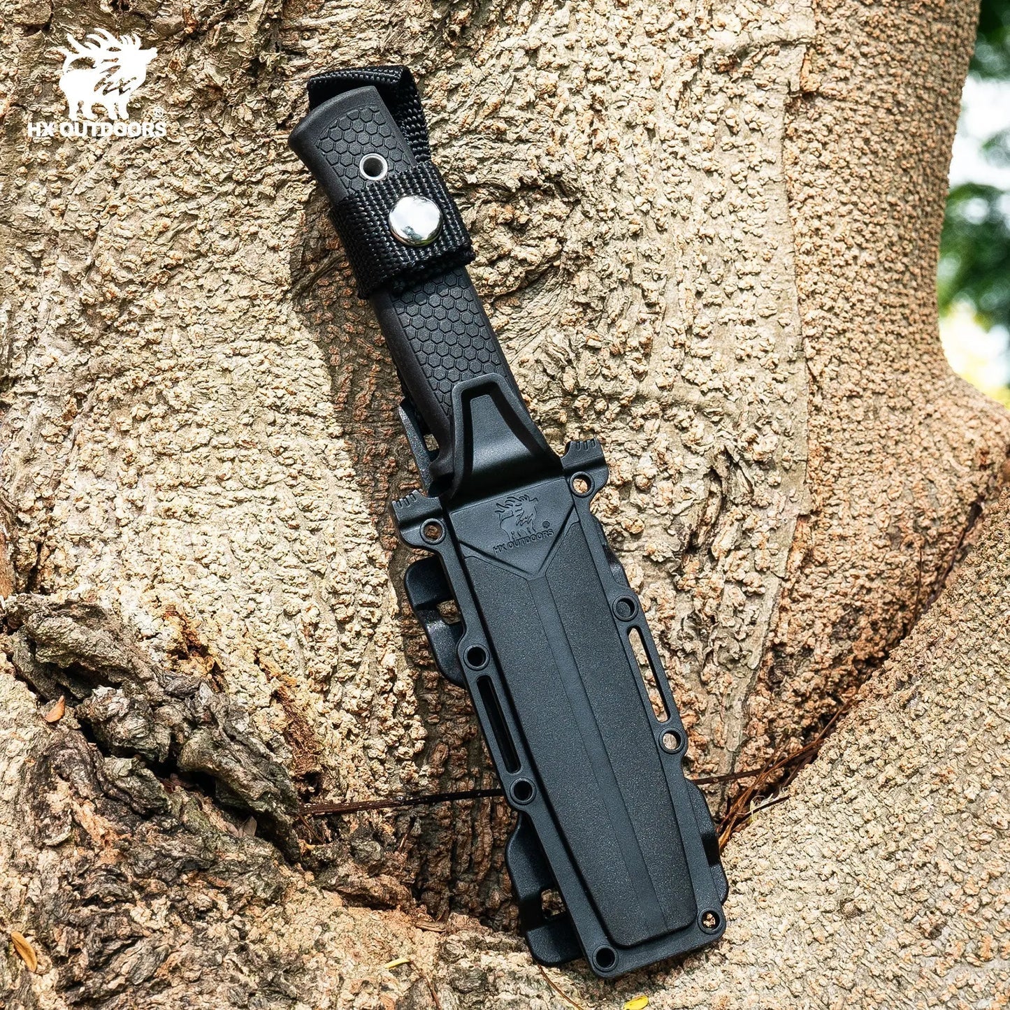 HX OUTDOORS Gorge Walker D-286H – 3.8" 7Cr17MoV Fixed Blade Knife with Black TPR Handle