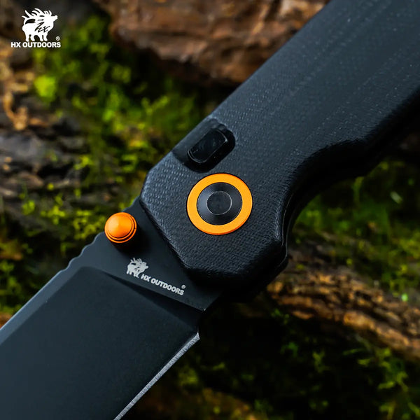 HX Outdoors HYLA ZD-120S-C black G10 handle detail