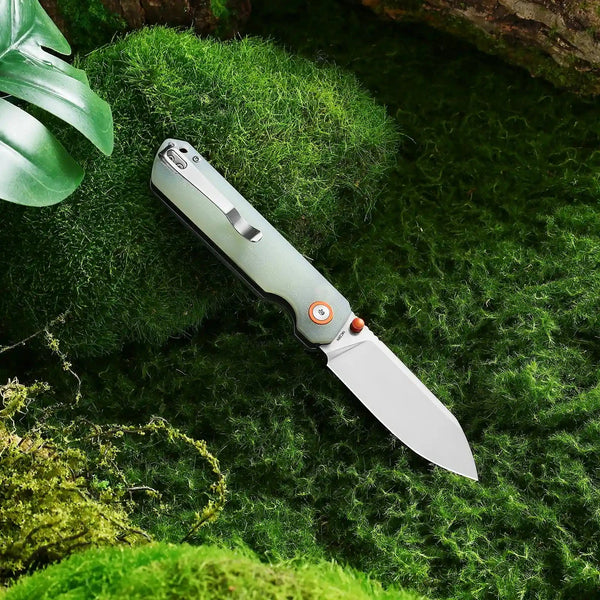 HX Outdoors HYLA ZD-120S open position showing 14C28N drop point blade