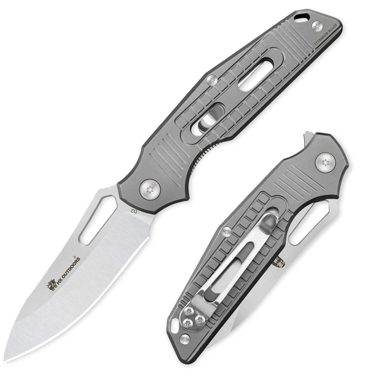 HX OUTDOORS Rock Fluorite TD-15T – 2.95" D2 Titanium Liner Lock Pocket Knife