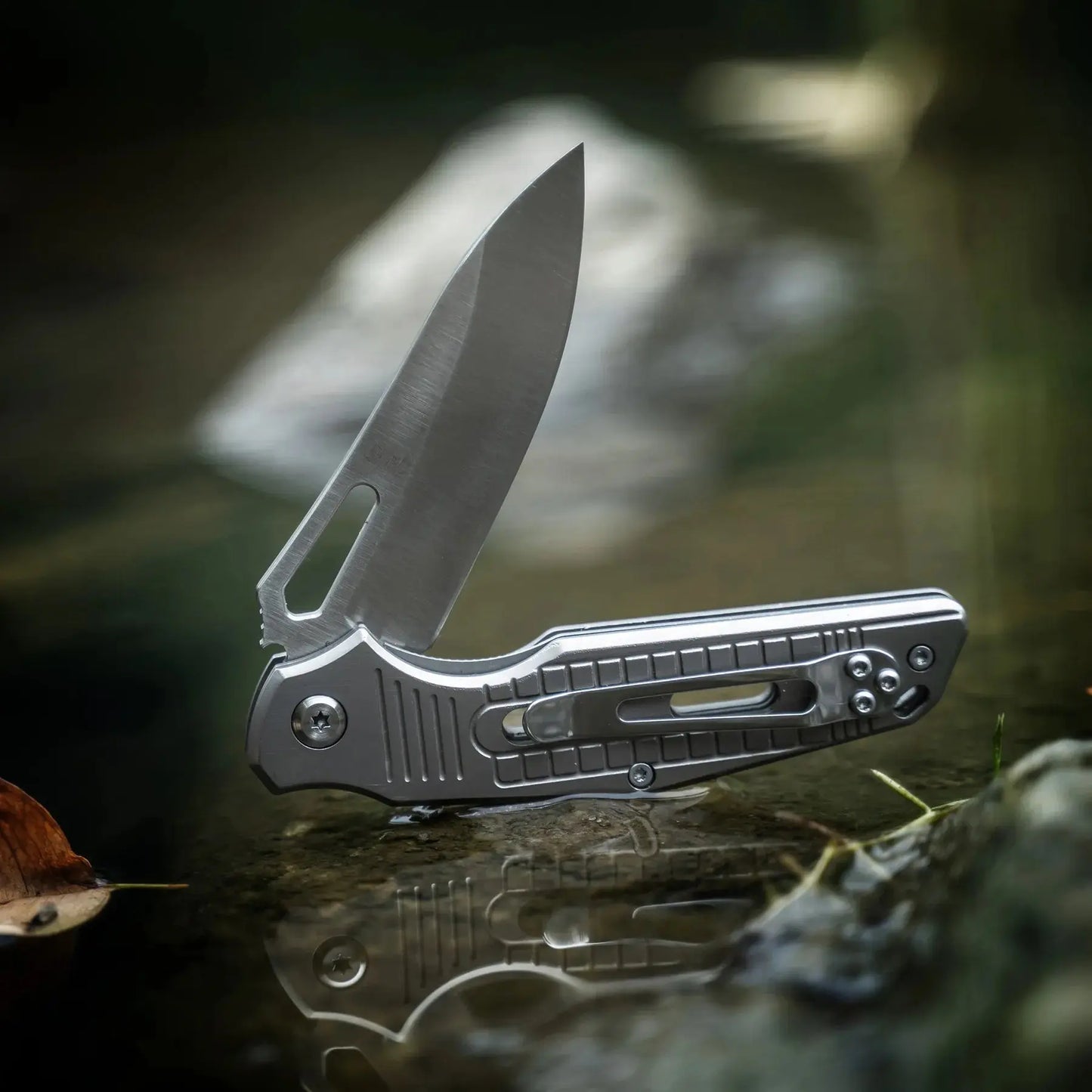 HX OUTDOORS Rock Fluorite TD-15T – 2.95" D2 Titanium Liner Lock Pocket Knife
