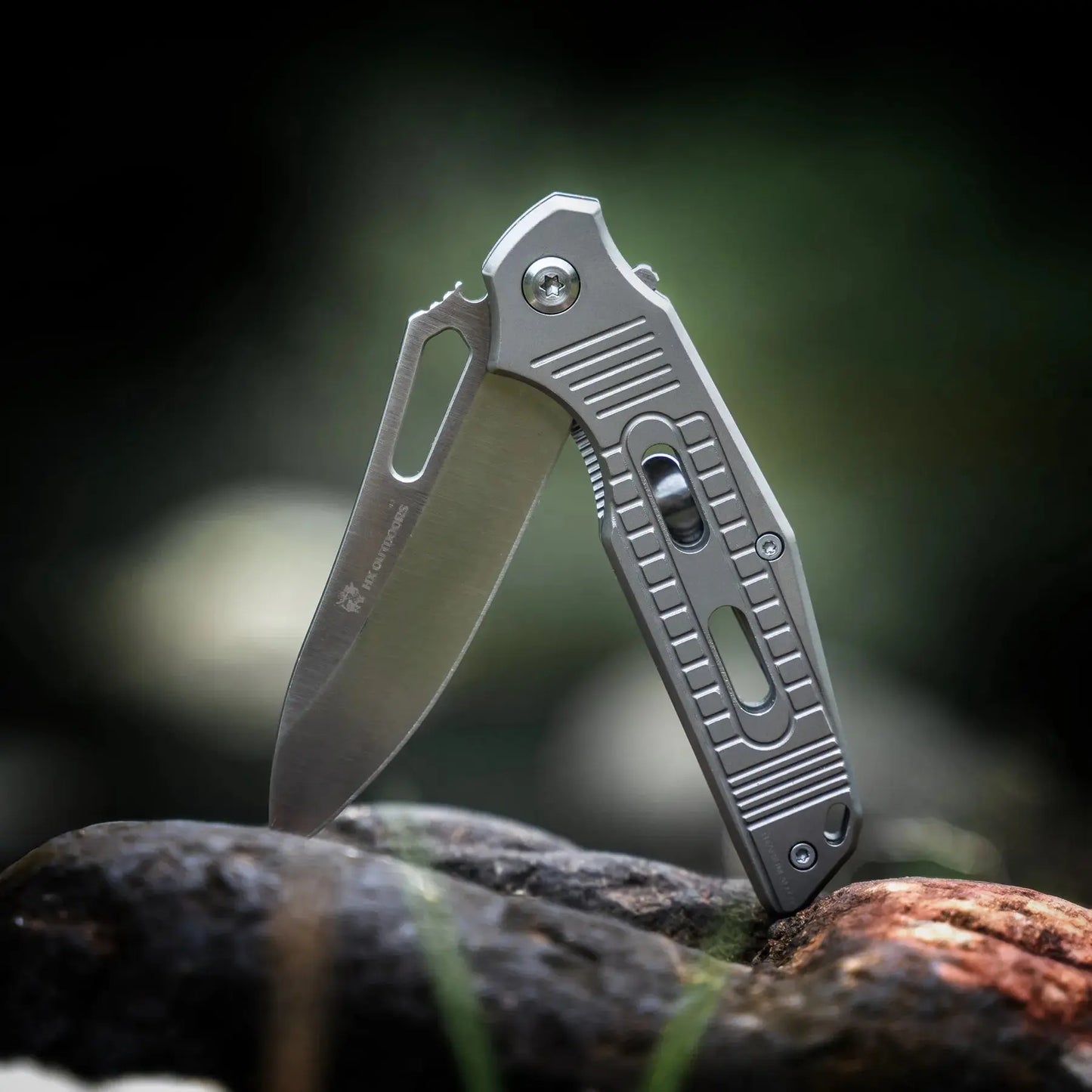 HX OUTDOORS Rock Fluorite TD-15T – 2.95" D2 Titanium Liner Lock Pocket Knife