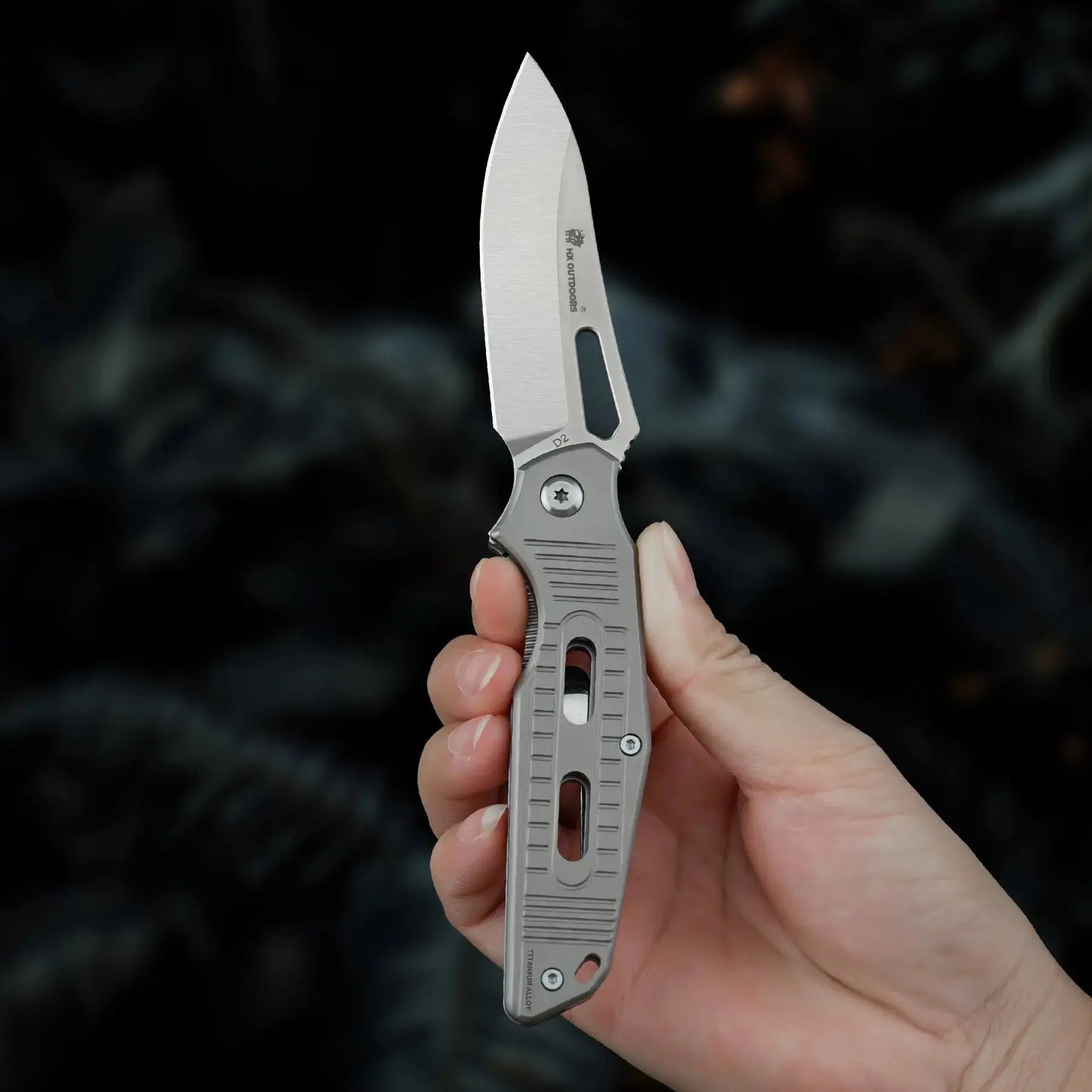 HX OUTDOORS Rock Fluorite TD-15T – 2.95" D2 Titanium Liner Lock Pocket Knife