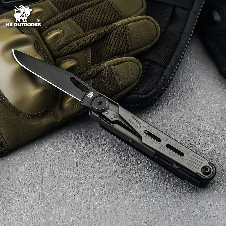 HX Outdoors SWIFTTRAIL GQ-28B 7Cr17 main blade detail