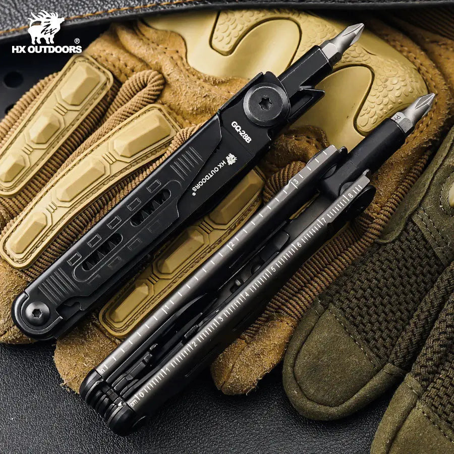 HX Outdoors SWIFTTRAIL GQ-28B black 2Cr13 handle detail