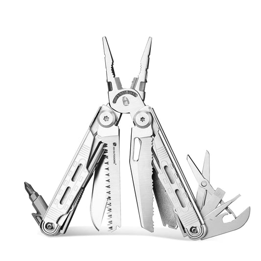 HX OUTDOORS TASKMASTER GQ-20A – 6.3" Multi-Tool with 7Cr17 Blade, Silver 420 Handle & 12 Functions