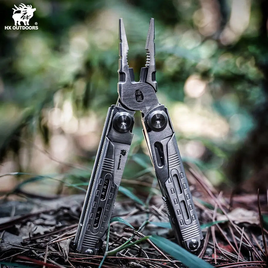HX OUTDOORS TASKMASTER GQ-20B – 6.3" Multi-Tool with 7Cr17 Blade, Black 420 Handle & 12 Functions