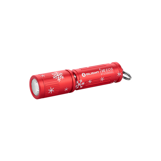 Olight i3E EOS 1x AAA 90 Lumens Philips LUXEON TX LED Black Keychain Light - Snowflake Red