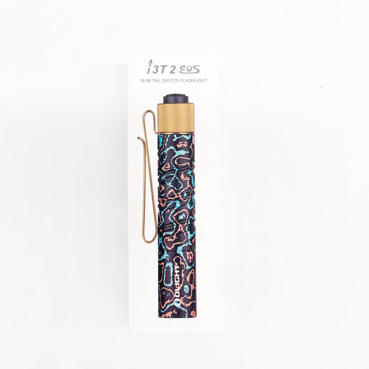 Olight I3T 2 EOS CamoCarbon Shipwreck included packaging
