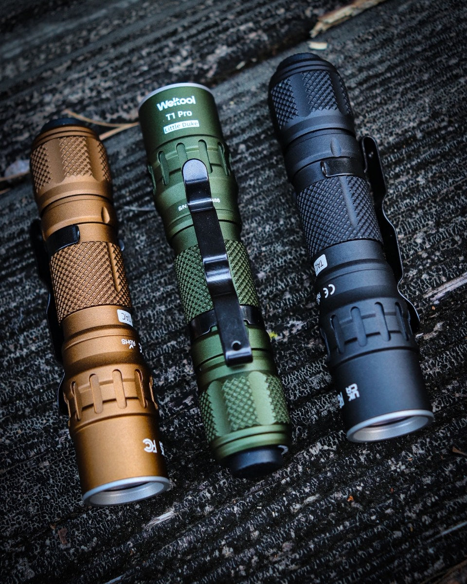 Weltool T1 Pro TAC 540 Lumen Tactical Flashlight USB-C Rechargeable 14500 Battery Included - OD Green