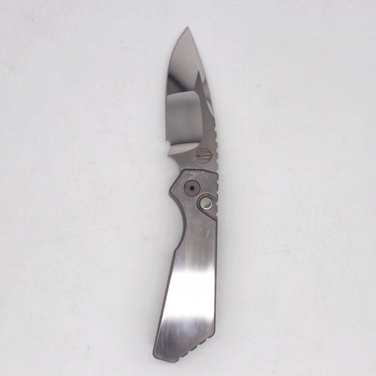 Pro-Tech 2023 Strider PT+ Custom 005 Auto 3.05in Hand ground 154cm Steel Stainless Steel Handles
