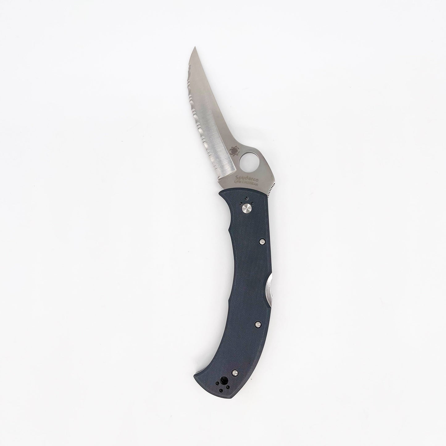 Spyderco Massad Ayoob Sprint Run Folding Knife 3.69in Cru-Wear Full Serrated Steel Blade - C60GSGY