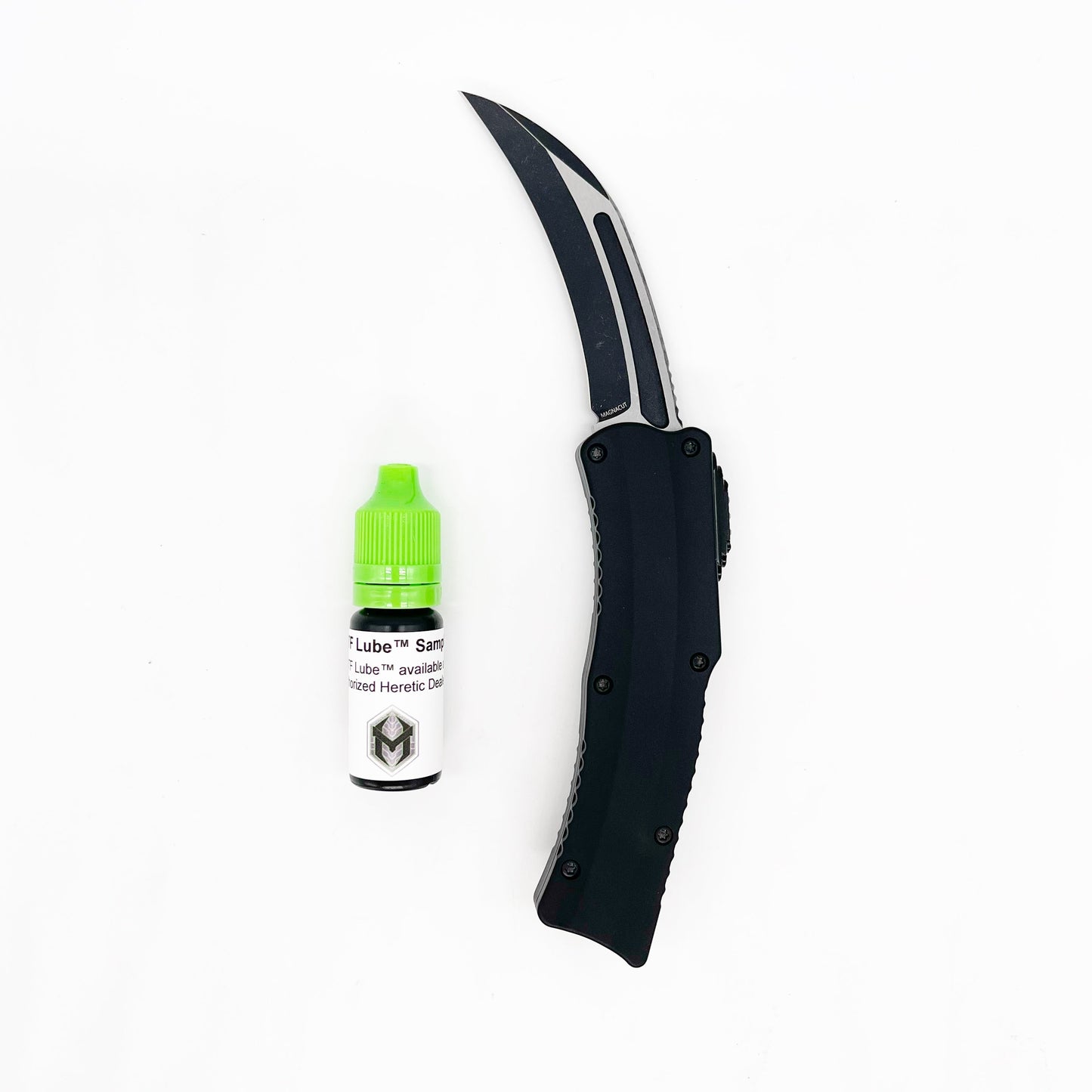 Heretic Knives ROC 3.2" Two Tone Battle Black Magnacut Black Aluminum Handle