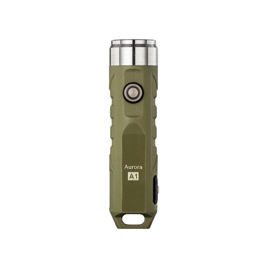 RovyVon A1x 650 Lumen Micro-USB Rechargeable Keychain Flashlight CREE-XP-G3 LED - Army Green