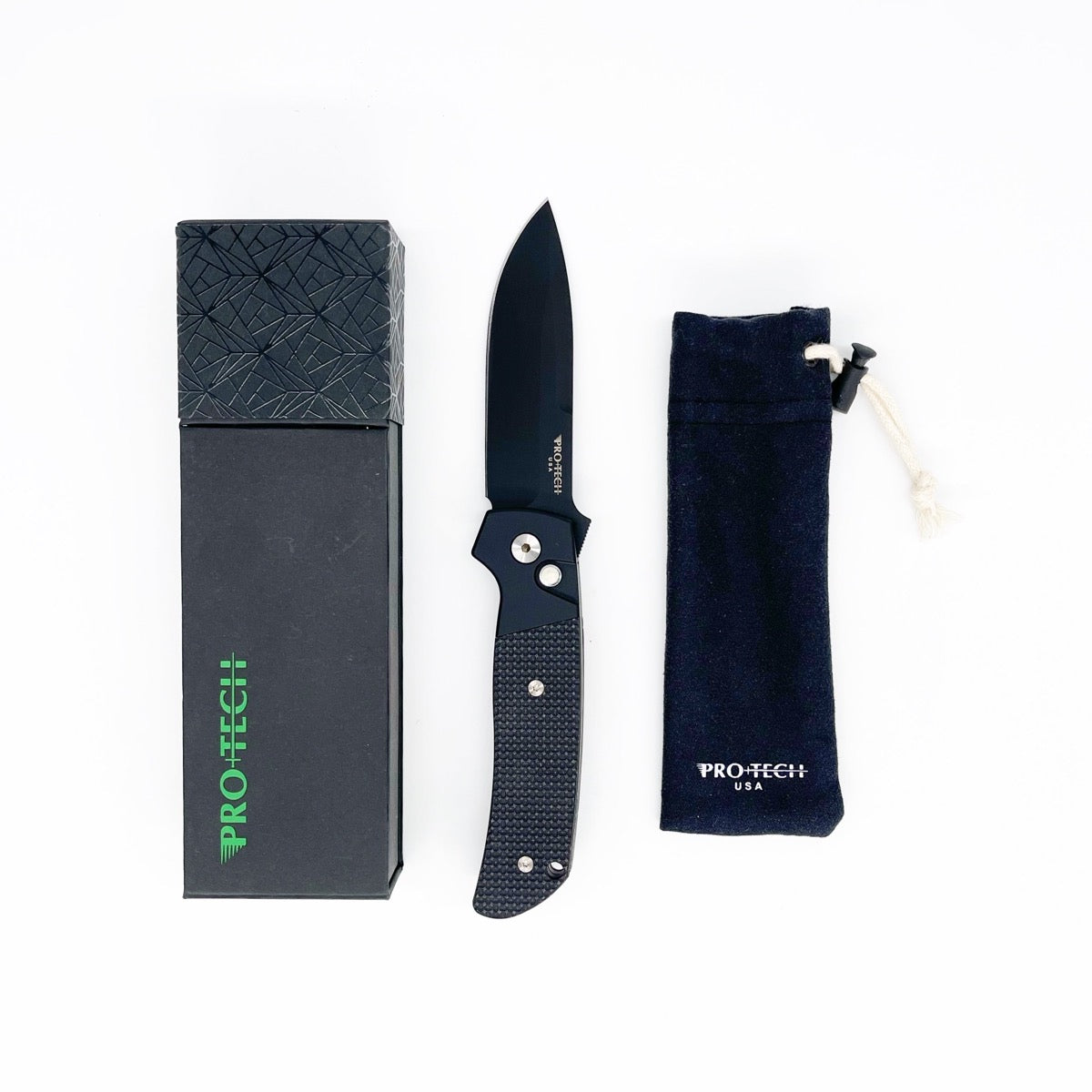 Pro-Tech Knives BT2715 Terzuola ATCF Folding Knife 3.5in DLC Blade Magnacut Steel Blade Textured G10 Handle Inlays