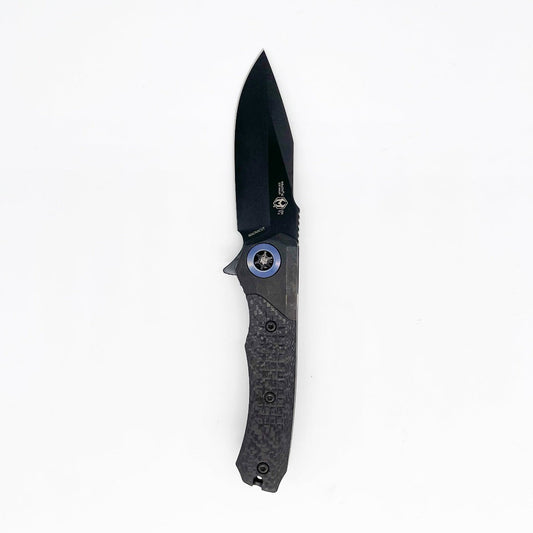 Heretic Knives Wraith V3 Manual Folding Knife 3.625in Magnacut Blade Carbon Fiber / Titanium Handles