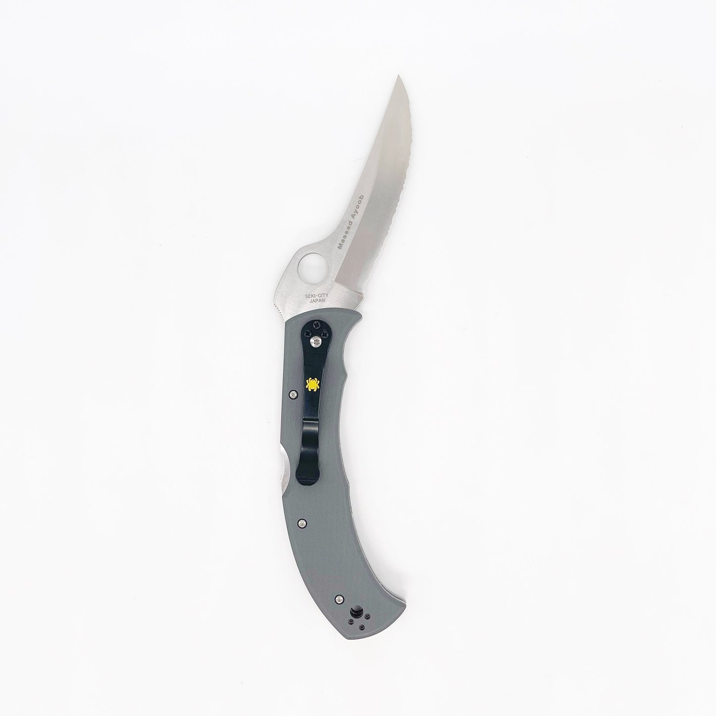 Spyderco Massad Ayoob Sprint Run Folding Knife 3.69in Cru-Wear Full Serrated Steel Blade - C60GSGY