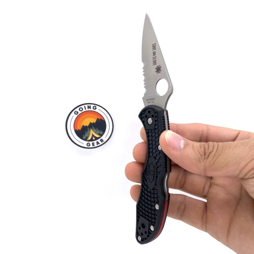 Spyderco DELICA® 4 Lightweight Thin Red Line PS - C11FPSBKRD