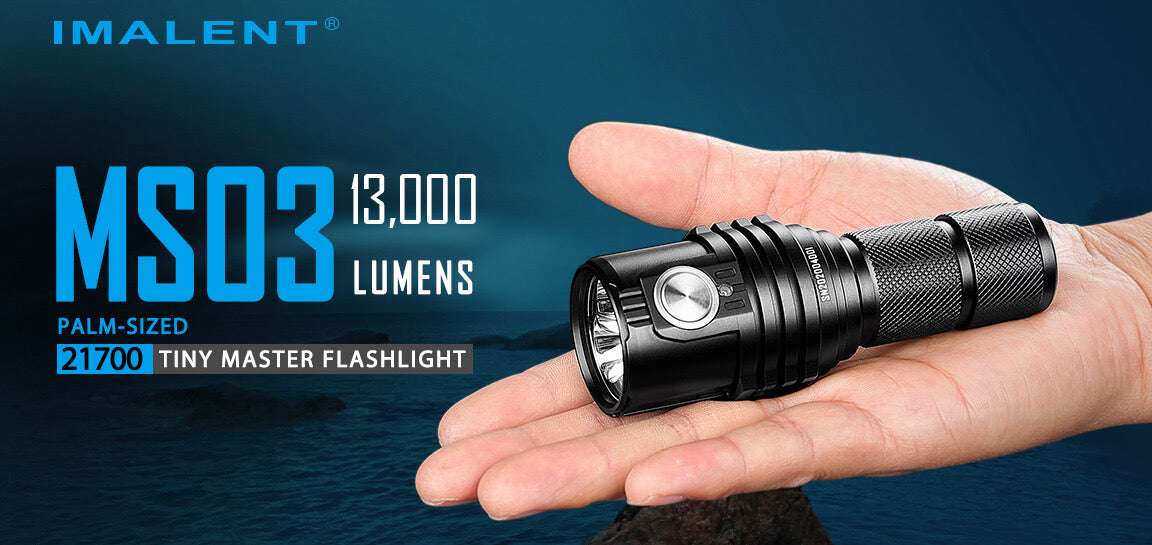 Imalent MS03 13000 Lumen Flashlight 3 * CREE XHP70 LED | 1* 21700 Battery USB-C Rechargeable