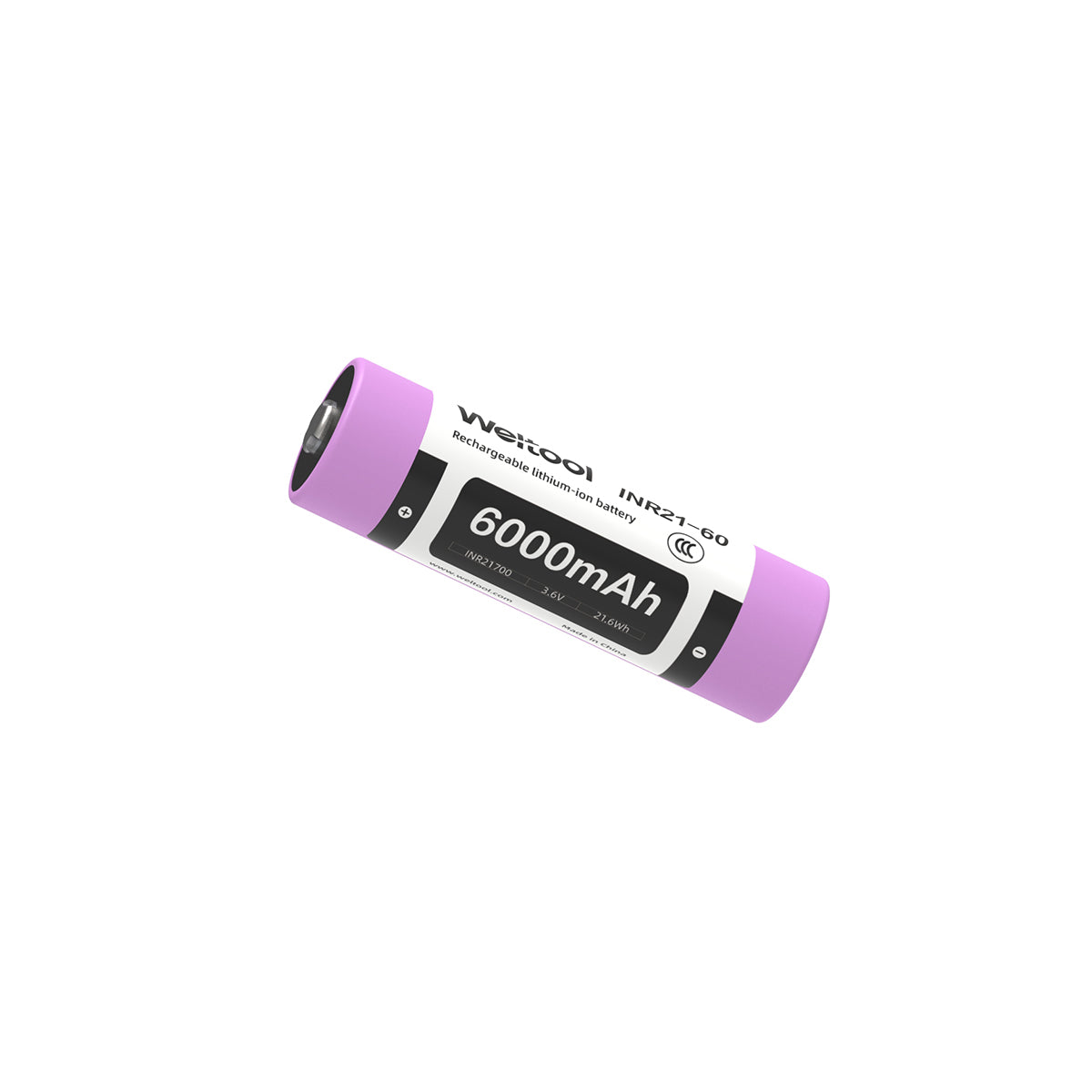 Weltool INR21-60 button-top 21700 lithium-ion flashlight battery