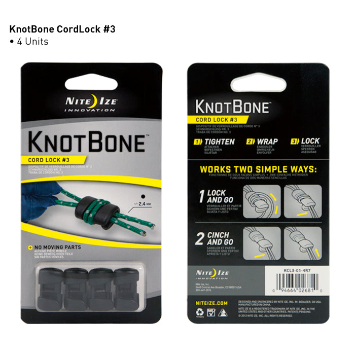 Nite Ize Knotbone Cordlock #3 4 Pk
