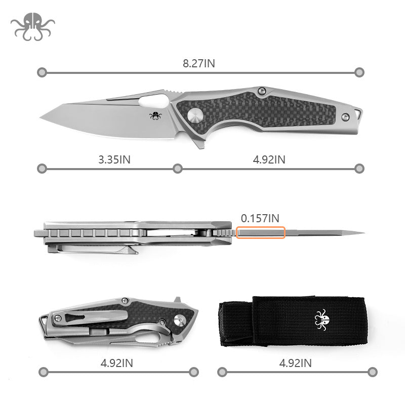 Klaken B07 Albir J235 titanium frame lock detail